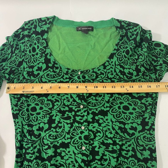 INC International Concepts Cropped Knit Scoop Neck Button Up Cardigan, L - Picture 8 of 9